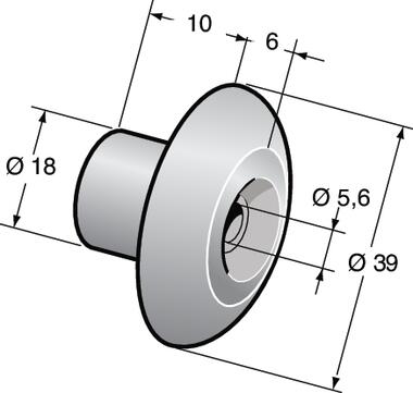 Seilrolle aus grauem Kunststoff