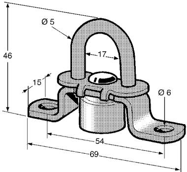 Two position curtain locking ring with spring cover, zinc plated steel