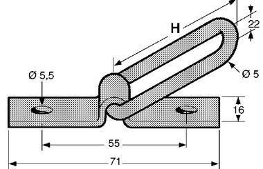 Articulated lashing ring, zinc plated steel