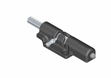 Spring loaded bolt for partition wall.