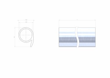 Rohr Ø60x5x7000 mm mit Sicherungsklappe