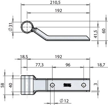 Support pour tube latéral Ø30 mm (2)