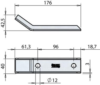Weld-on support bracket for lateral tube (2)