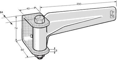 Drop forged steel hinge with grease nipple, pin Ø 12 mm