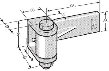 Drop forged steel hinge with lubricator, pin Ø 10 mm