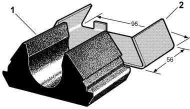 Roof member bracket for tube Ø 34 or 35 mm