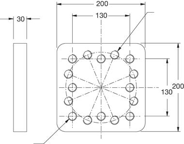 Welded mixed support plate for drawbar head 2905917 (2)