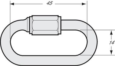 Maillon rapide fil de Ø 6 mm, acier zingué