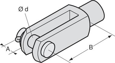 Zinc plated rod yoke, long (2)