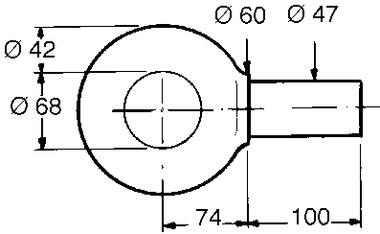 Occhione grezzo BNA corto, saldabile. Rm : 470Mpa mini. (2)