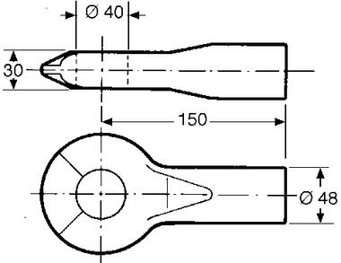 Short DIN drawbar eye, without collar, to weld (2)