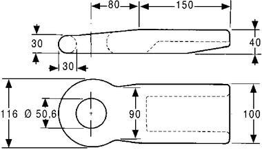 Weld-on agricultural drawbar eye (2)