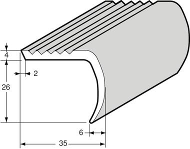 Anodized aluminium nose for step profile