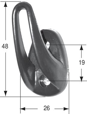 Black plastic hook