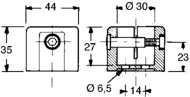 Dark grey epoxy aluminium end bracket (2)