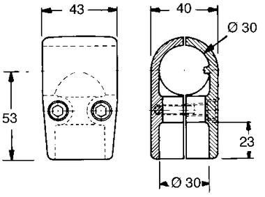 Support en T, aluminium époxy gris foncé (2)