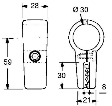 Support à pince simple, aluminium époxy gris foncé (2)