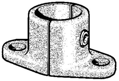 Embout à embase, aluminium époxy gris foncé (1)