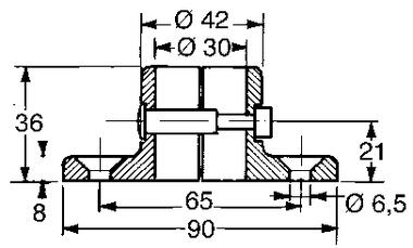 Embout à embase, aluminium époxy gris foncé (2)