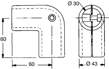 Dark grey epoxy aluminium, 90° angle bracket (2)