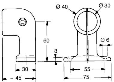 Support borgne, aluminium époxy gris foncé (2)