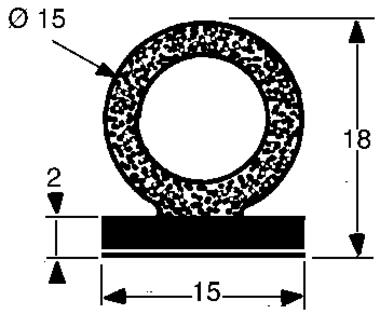 Hart-weich EPDM, schwarz, selbsklebend (1)