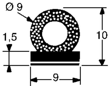 EPDM de dos durezas negro, autoadhesivo