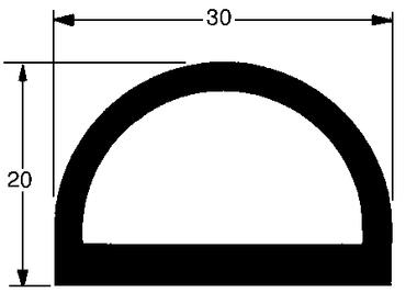 Joint EPDM tubulaire noir 20 mm x 15 m