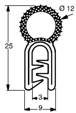 Tubolare : EPDM spugna nero (1)