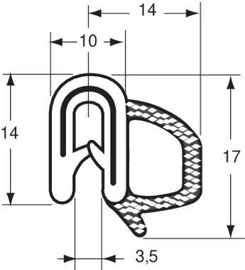 Tubular : EPDM celular negro