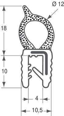 Joint clip EPDM noir-tube cellulaire 12-clip armé (1)