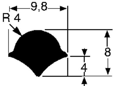 Cuña EPDM negro