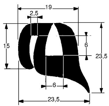 Glasdichtung, EPDM schwarz