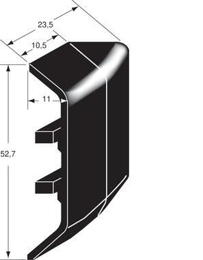 Black ABS adhesive end cap