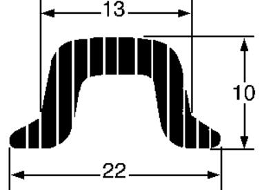 PVC BUFFER SECTION 22x10mm