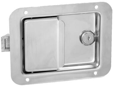 Cerradura de maletero, acero inox, con llave, pestillo en aluminio