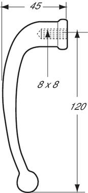 Klamka wewnętrzna z rączką zakończoną kulą (2)
