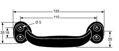 Poignée de tirage aluminium époxy noir 132 mm (2)