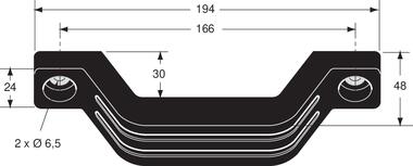 Black polyurethane grab handle, with zinc plated steel core