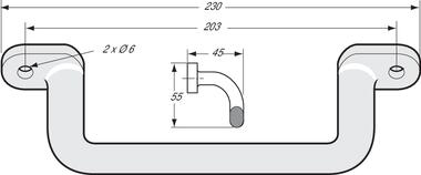 Poignée montoir aluminium époxy noir 230 mm (2)