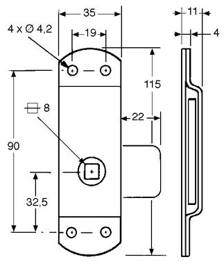 Serrandola in acciaio zincato, come da disegno (lato destro) (2)