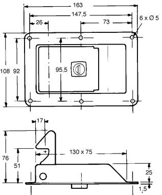 Key operated bonnet lock, black epoxy steel (2)