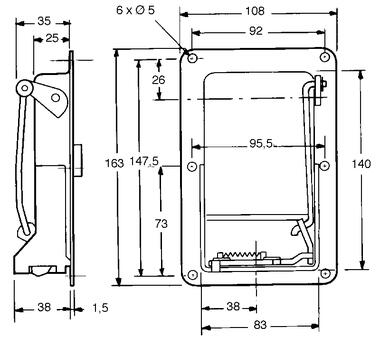 Serrure de coffre à palette à clé H163mm en acier (2)