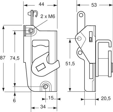 Zinc plated lock with hook (2)