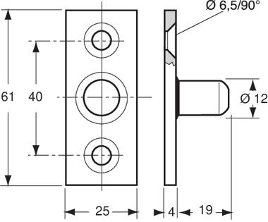 Zinc plated steel keeper (2)