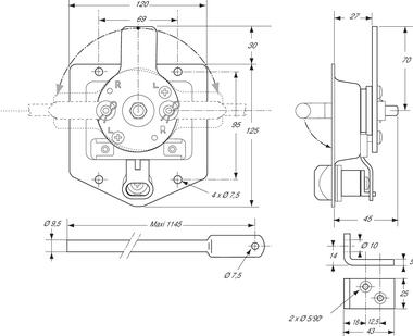 Stainless steel paddle lock, key operated (2)