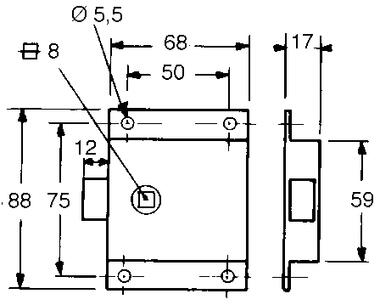 Zinc plated steel lock, used right or left hand (2)