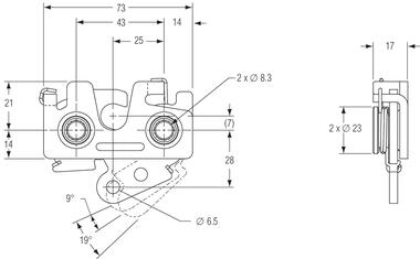 2 positions latch, for use with 12 mm bolt (2)