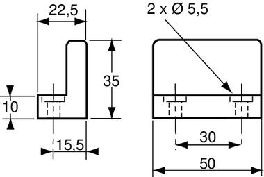 Scontro di bloccaggio per maniglia 4144315/316, plastica nera (2)