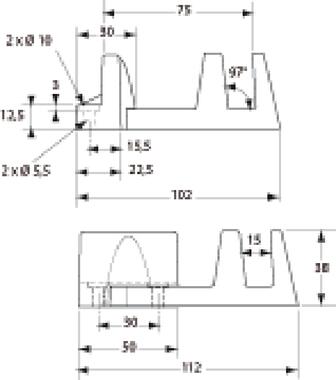 Abstandshalter für Griff 4144315/316, Plastik schwarz (2)